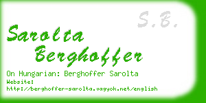 sarolta berghoffer business card